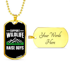 Camper Necklace Raise Boys Personalized Engraved Gold Dog Tag Necklace Custom N